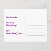 67. Geburtstag - Fun Fireworks Pattern + Regenboge Postkarte (Rückseite)