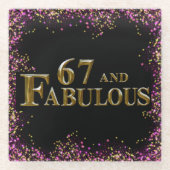 67. Geburtstag Glasuntersetzer (Vorderseite)