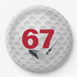 67. Geburtstag Golf Ball Design Paper Plate Pappteller