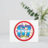 67. Geburtstag Heute v2 Postkarte (Stehend Vorderseite)