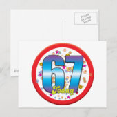 67. Geburtstag Heute v2 Postkarte (Vorne/Hinten)