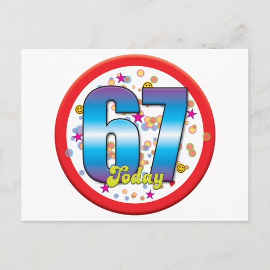 67. Geburtstag Heute v2 Postkarte (Vorderseite)