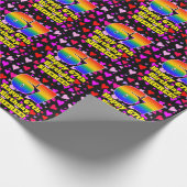 67. Geburtstag: Loving Hearts Pattern, Regenbogen Geschenkpapier (Ecke)