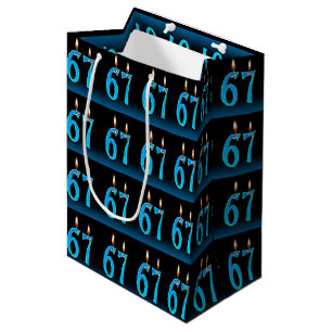67. Geburtstag mit Augenkerzen Mittlere Geschenktüte
