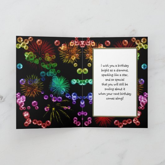 67. Geburtstag mit Regenbogenblasen und Karte (Innenseite)