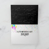 67. Geburtstag Neon Sign on Brick Wall Karte (Innenseite)