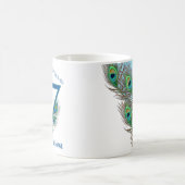 67. Geburtstag oder Jubiläum Pfauenfeder Kaffeetasse (Mittel)