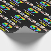 67. Geburtstag: Regenbogen "67"; benutzerdefiniert Geschenkpapier (Ecke)