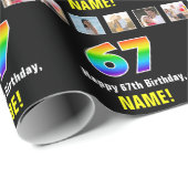 67. Geburtstag: Regenbogen "67"; benutzerdefiniert Geschenkpapier (Rolleneckpunkt)