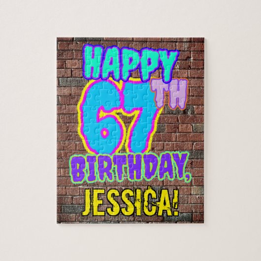 67. Geburtstag ~ Spaß, Urban Graffiti Inspiriert L Puzzle (Vertikal)