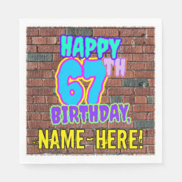 67. Geburtstag ~ Spaß, Urban Graffiti Inspiriert L Serviette