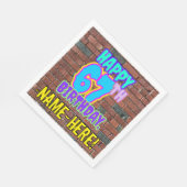 67. Geburtstag ~ Spaß, Urban Graffiti Inspiriert L Serviette (Ecke)