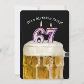 67. Geburtstags-Bier-Party Einladung (Vorderseite)