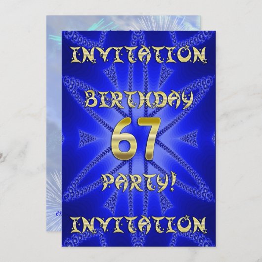 67. Geburtstagsfeier Einladung (Vorne/Hinten)