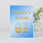 67. Geburtstagsfeier mit Bier Einladung (Stehend Vorderseite)