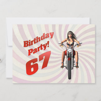 67. Geburtstagsfeier mit einem Mädchen auf einem M Einladung