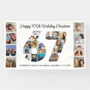 67. Geburtstagsfeier Nummer 67 Fotocollage Banner