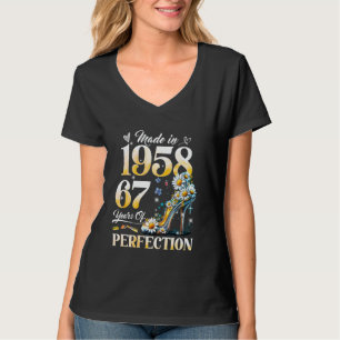 67. Geburtstagsfloral 1958 Geschenke 67 Jahre O T-Shirt