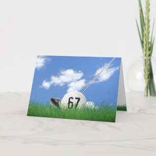 67. Geburtstagsgolfball im Gras Karte
