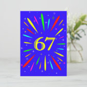 67. Geburtstagsparty Einladung Explosion (Stehend Vorderseite)
