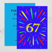 67. Geburtstagsparty Einladung Explosion (Vorne/Hinten)