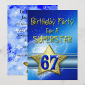 67. Geburtstagsparty Einladung für einen Superstar (Vorne/Hinten)