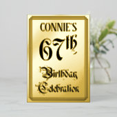 67. Geburtstagsparty — Elegantes Script + Individu Folieneinladung (Stehend vorne)