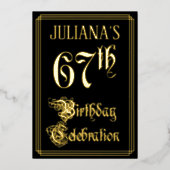 67. Geburtstagsparty — Extravagantes Drehbuch und  Folieneinladung (Vorderseite)