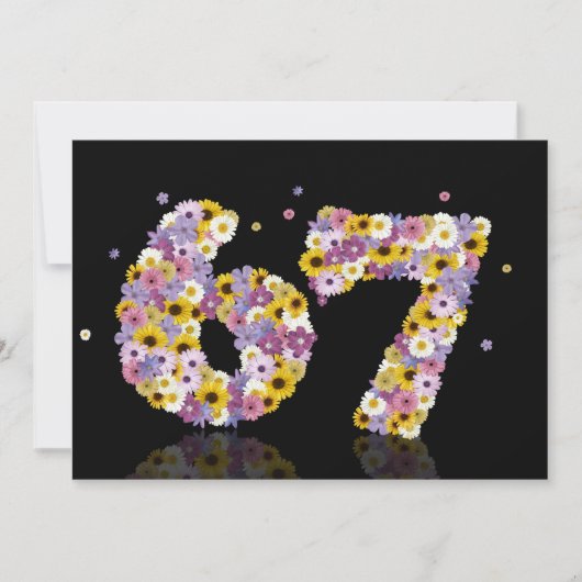 67. Geburtstagsparty mit Blumenbriefen Einladung (Vorderseite)