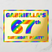 67. Geburtstagsparty — Spaß, Regenbogenspektrum "6 Folieneinladung (Vorderseite)