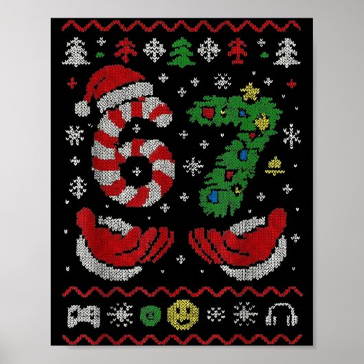 67 Gen Alpha Meme Ugly Christmas 6 7 Family Matchi Poster (Vorne)