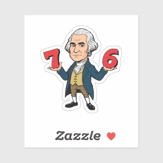 67 George Washington 7-6 Six Seven Meme 67 Aufkleber (Blatt)