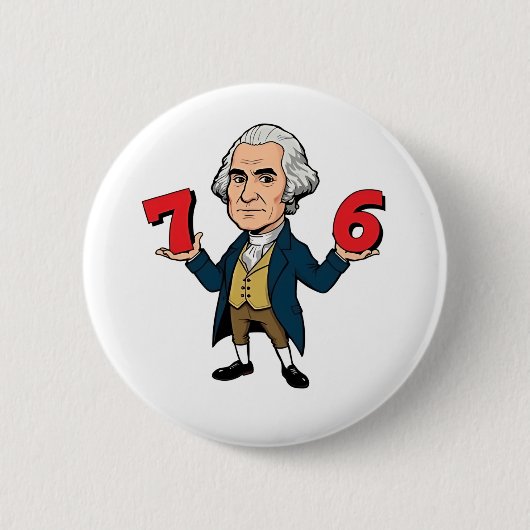 67 George Washington 7-6 Six Seven Meme 67 Button (Vorderseite)
