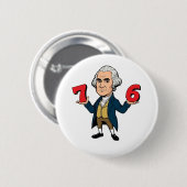 67 George Washington 7-6 Six Seven Meme 67 Button (Vorne & Hinten)