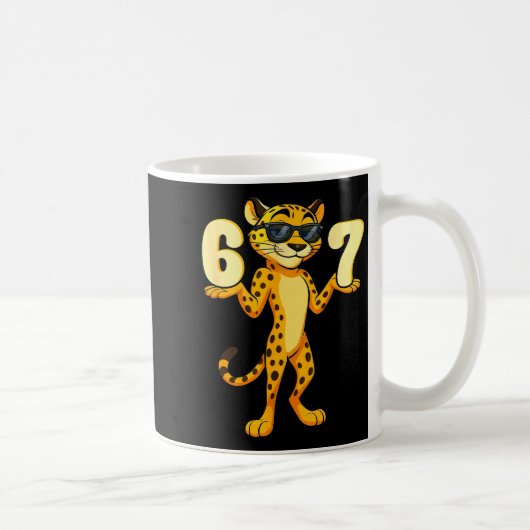 67 Gepard Meme Sechs Sieben Hände Bewegung Kinder Kaffeetasse (Rechts)