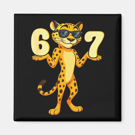 67 Gepard Meme Sechs Sieben Hände Bewegung Kinder Magnet (Vorne)
