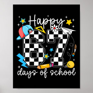 67 glückliche Schultage Six Seven Meme Junge Mädch Poster