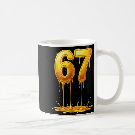67 Gold Drip Funny Six Seven Meme Boys Kids 6 7 Dr Kaffeetasse (Rechts)