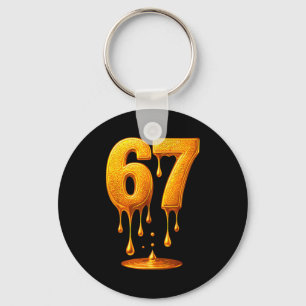 67 Gold Drip Six Seven Lustiges Meme  Schlüsselanhänger