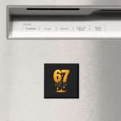 67 Gold Tropfen Six Sieben Funny Meme Magnet (In Situ (Geschirrspüler))
