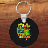 67 Green Teacher Christmas Six Seven Meme Brainrot Schlüsselanhänger (Vorderseite)