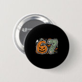 67 Halloween 67 Meme Funny Six Seven Gen Alpha Men Button (Vorne & Hinten)