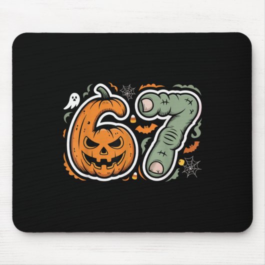 67 Halloween 67 Meme Funny Six Seven Gen Alpha Men Mousepad (Vorne)