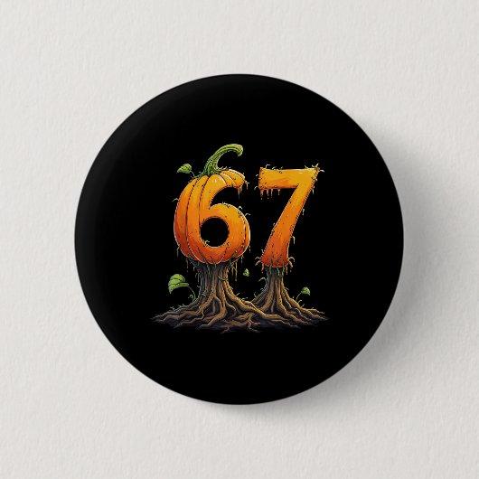 67 Halloween Brainrot Meme 6 7 Numbers Six Seven P Button (Vorderseite)