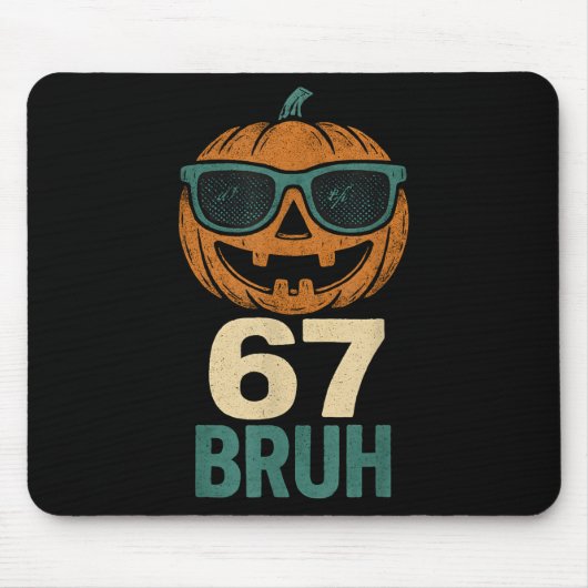 67 Halloween Bruh Kürbis 6-7 Meme Gen Alpha Slang Mousepad (Vorne)