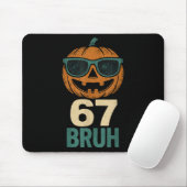 67 Halloween Bruh Pumpkin 6-7 Meme Gen Alpha Slang Mousepad (Mit Mouse)