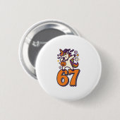 67 Halloween Einhorn Brainrot Meme Sechs Sieben Mä Button (Vorne & Hinten)