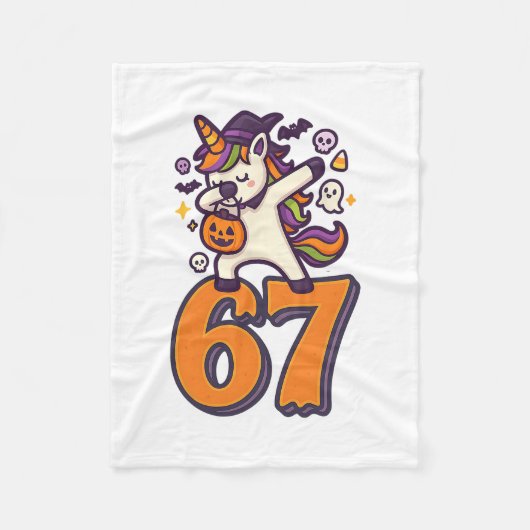 67 Halloween Einhorn Brainrot Meme Sechs Sieben Mä Fleecedecke (Vorderseite)