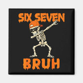 67 Halloween Funny Six Seven Meme Brainrot Pumpkin Magnet (Vorne)