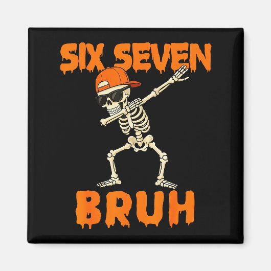 67 Halloween Funny Six Seven Meme Brainrot Pumpkin Magnet (Vorne)